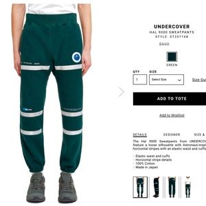 $660 Undercover Hal9000 Fleece Baggy Jogger / Sweatpants - Made in Japan